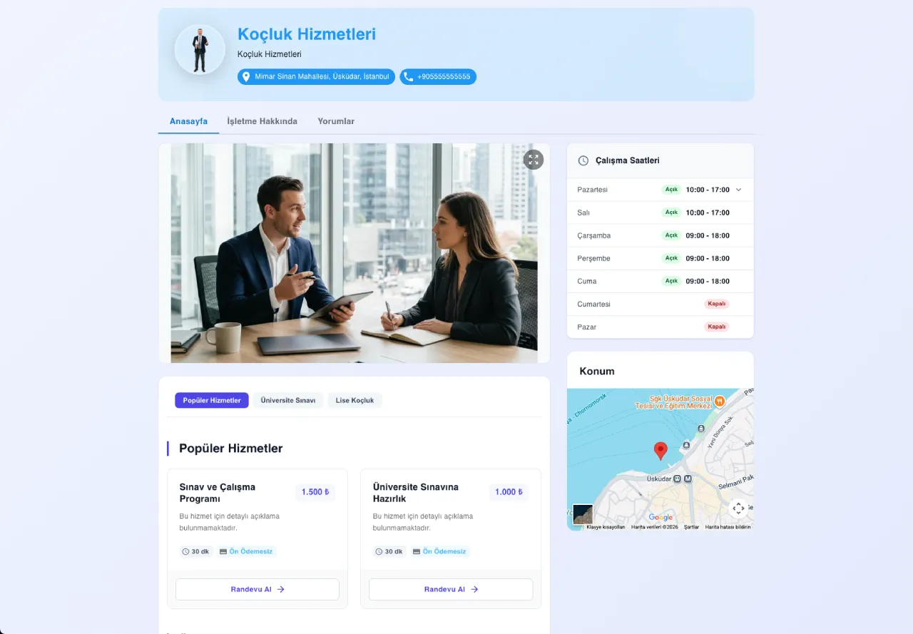 Web Sitesi Şablon Vitrini