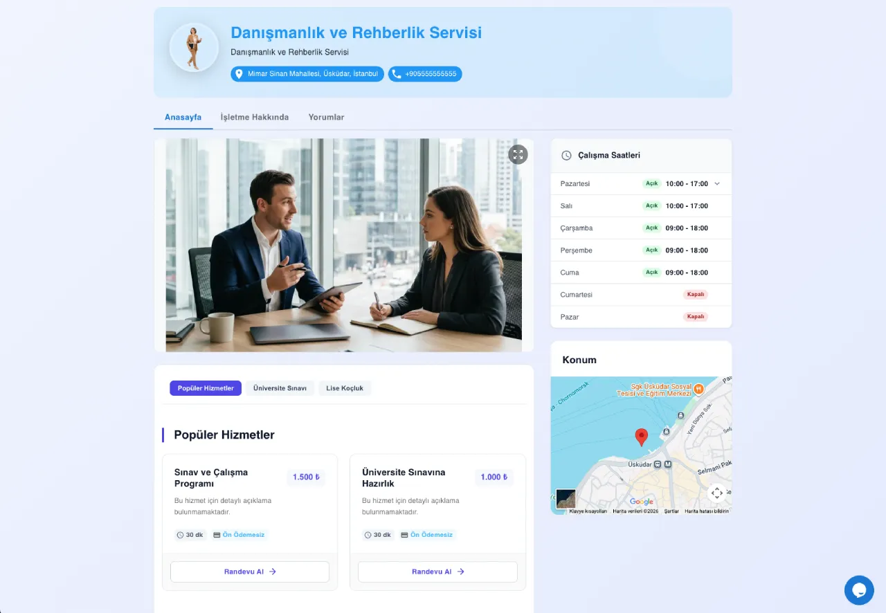 Web Sitesi Şablon Vitrini