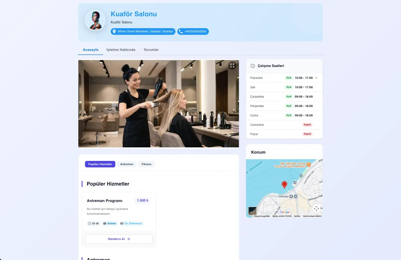 Web Sitesi Şablon Vitrini