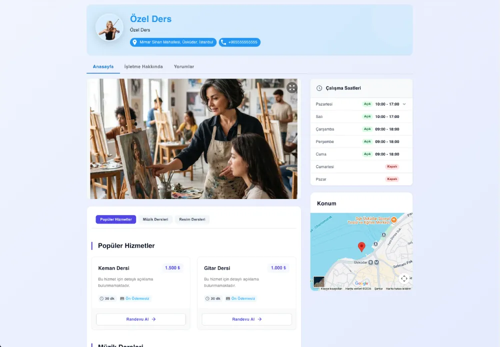Web Sitesi Şablon Vitrini